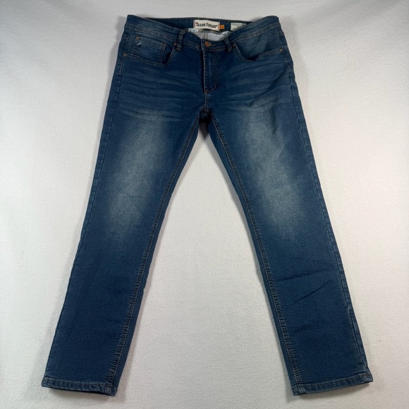 Tailor Vintage Jeans Mens 38 Blue Canaan Slim Fit Straight Medium Wash Stretch - Picture 1 of 13